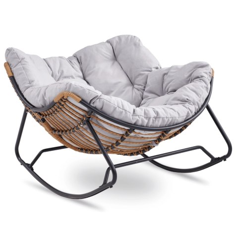 Fotel Bujany Ogrodowy ELTON na Płozach Szary Nowoczesny