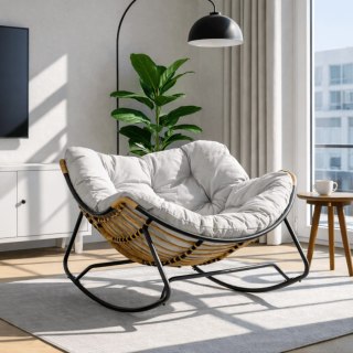 Fotel Bujany Ogrodowy ELTON na Płozach Szary Nowoczesny