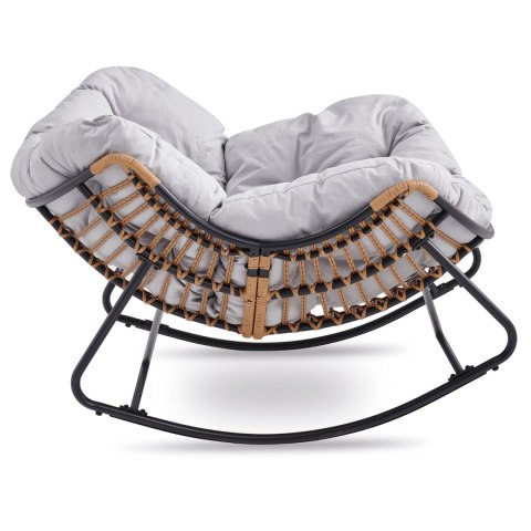 Fotel Bujany Ogrodowy ELTON na Płozach Szary Nowoczesny