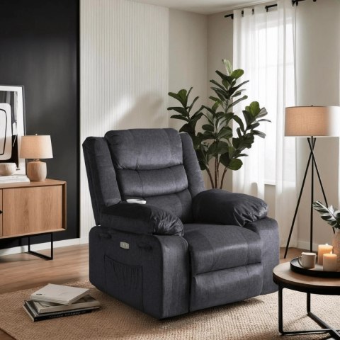 Fotel Masujący Elektrycznie Rozkładany JASPER Ciemnoszary