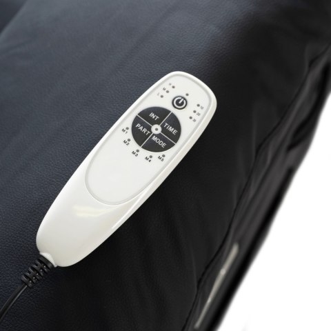 Fotel Masujący JASPER Elektryczny Rozkładany z Podnóżkiem Czarny Ekoskóra Nowoczesny