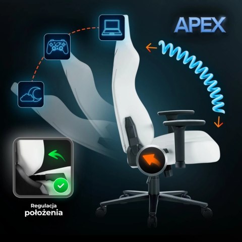 Fotel Gamingowy Obrotowy APEX Biały Nowoczesny