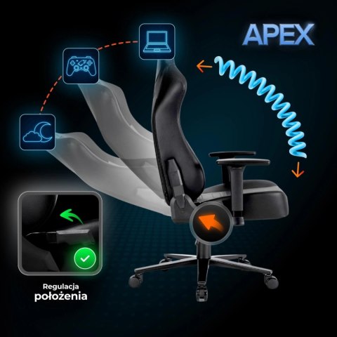 Fotel Gamingowy Obrotowy APEX Czarny Nowoczesny