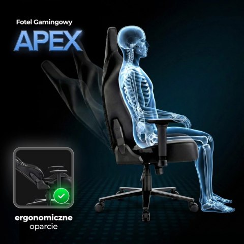 Fotel Gamingowy Obrotowy APEX Czarny Nowoczesny