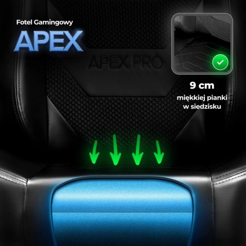 Fotel Gamingowy Obrotowy APEX Czarny Nowoczesny