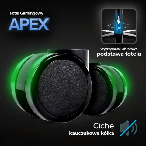 Fotel Gamingowy Obrotowy APEX Czarny Nowoczesny