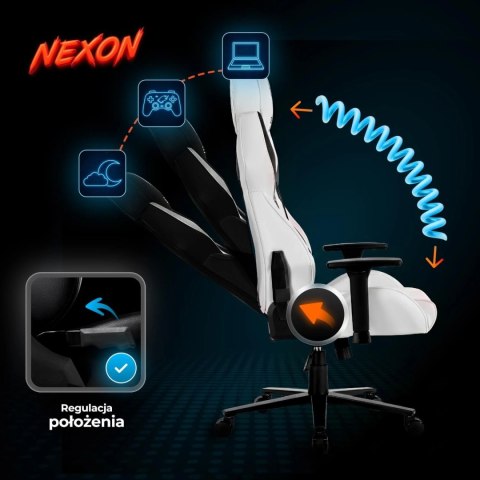 Fotel Gamingowy Obrotowy NEXON Biały Nowoczesny