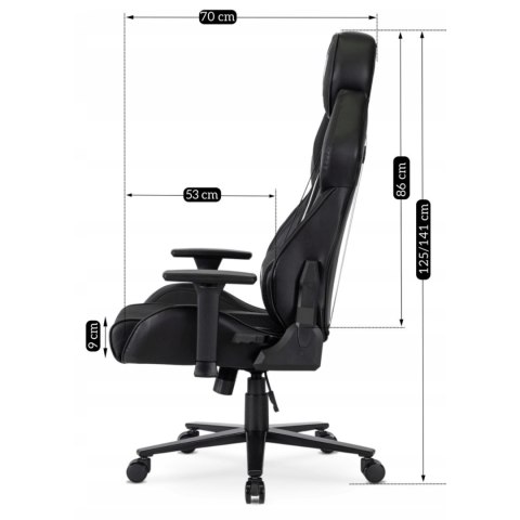 Fotel Gamingowy Obrotowy NEXON Czarny/Biały Nowoczesny