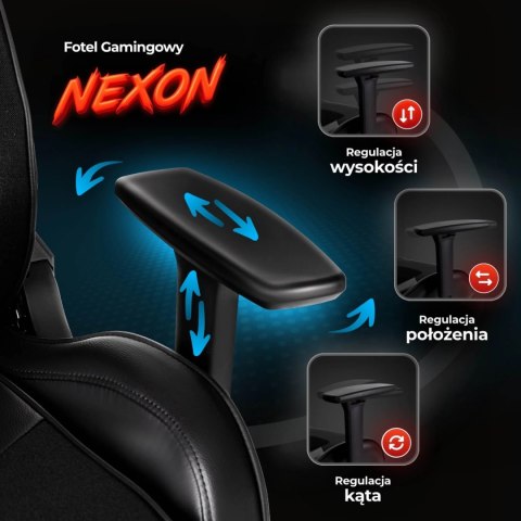 Fotel Gamingowy Obrotowy NEXON Czarny/Żółty Nowoczesny