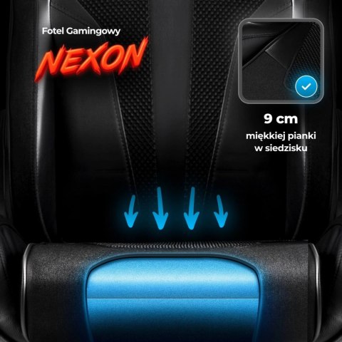 Fotel Gamingowy Obrotowy NEXON Czarny/Żółty Nowoczesny
