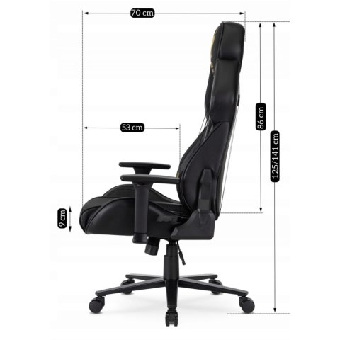 Fotel Gamingowy Obrotowy NEXON Czarny/Żółty Nowoczesny
