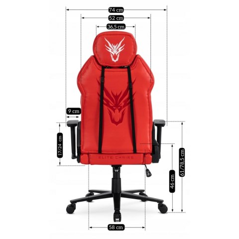 Fotel Gamingowy Obrotowy NEXON Czerwony Nowoczesny