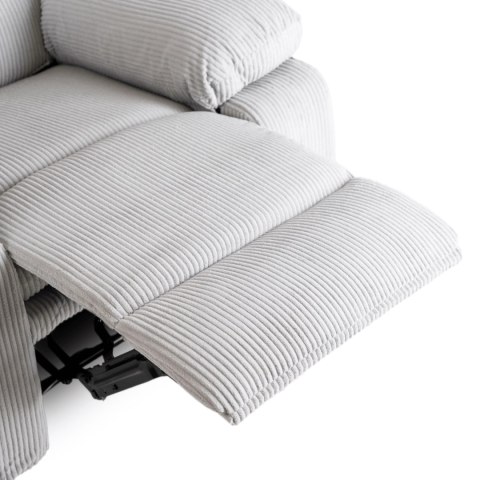 Fotel Rozkładany z Podnóżkiem ARTURO Szary Nowoczesny Sztruksowy