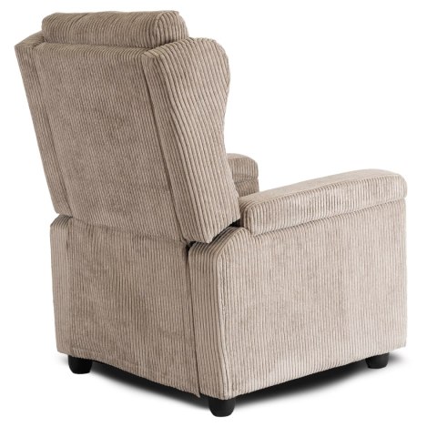 Fotel Rozkładany z Podnóżkiem SPENCER Beżowy Sztruksowy Nowoczesny