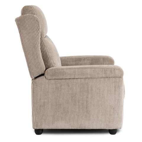 Fotel Rozkładany z Podnóżkiem SPENCER Beżowy Sztruksowy Nowoczesny