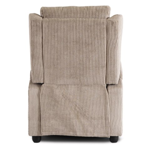 Fotel Rozkładany z Podnóżkiem SPENCER Beżowy Sztruksowy Nowoczesny