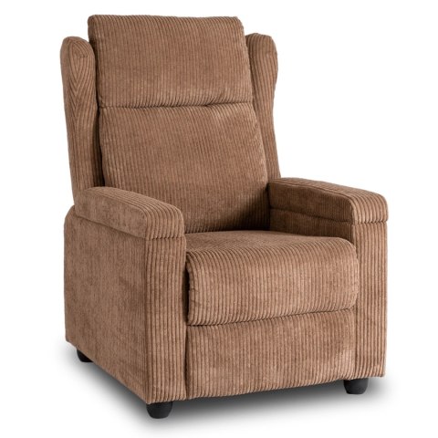 Fotel Rozkładany z Podnóżkiem SPENCER Brązowy Sztruksowy Nowoczesny