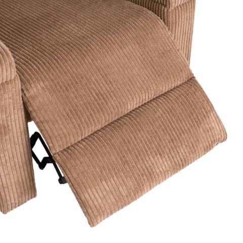 Fotel Rozkładany z Podnóżkiem SPENCER Brązowy Sztruksowy Nowoczesny