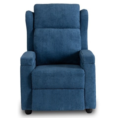 Fotel Rozkładany z Podnóżkiem SPENCER Granatowy Sztruksowy Nowoczesny