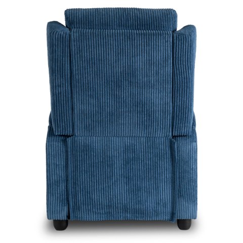 Fotel Rozkładany z Podnóżkiem SPENCER Granatowy Sztruksowy Nowoczesny