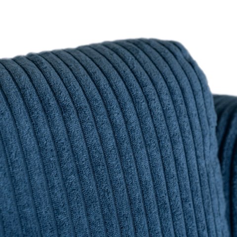 Fotel Rozkładany z Podnóżkiem SPENCER Granatowy Sztruksowy Nowoczesny