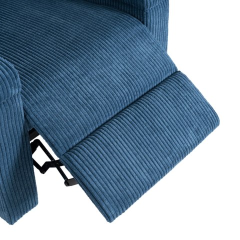 Fotel Rozkładany z Podnóżkiem SPENCER Granatowy Sztruksowy Nowoczesny