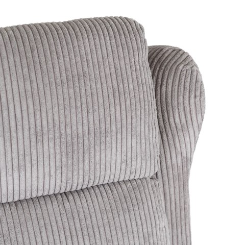 Fotel Rozkładany z Podnóżkiem SPENCER Szary Sztruksowy Nowoczesny