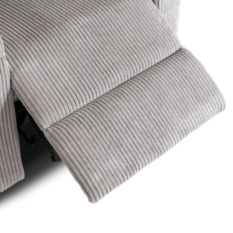 Fotel Rozkładany z Podnóżkiem SPENCER Szary Sztruksowy Nowoczesny