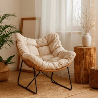 Fotel Wypoczynkowy Ogrodowy FIN na Płozach Beżowy Nowoczesny