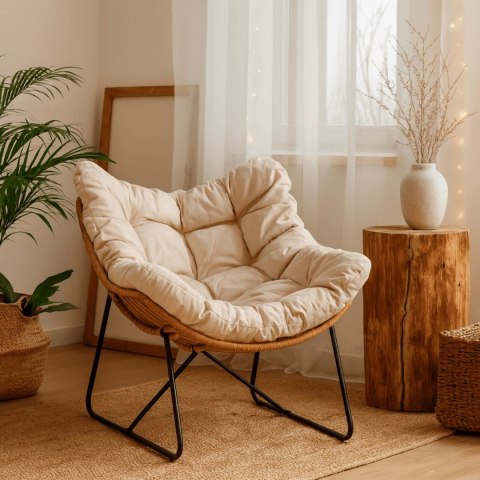 Fotel Wypoczynkowy Ogrodowy FIN na Płozach Beżowy Nowoczesny