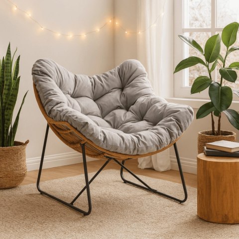 Fotel Wypoczynkowy Ogrodowy FIN na Płozach Szary Nowoczesny