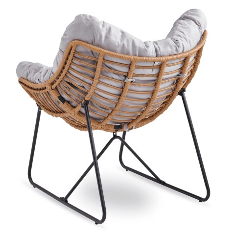 Fotel Wypoczynkowy Ogrodowy FIN na Płozach Szary Nowoczesny