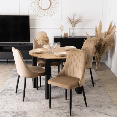 Krzesło BARI Beżowe Welurowe