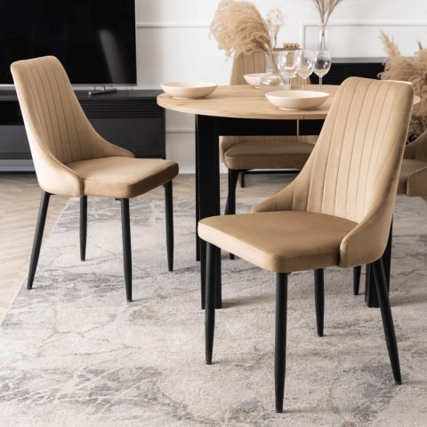 Krzesło BARI Beżowe Welurowe