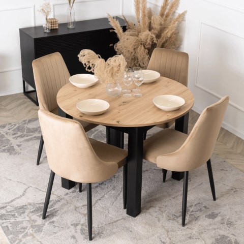 Krzesło BARI Beżowe Welurowe