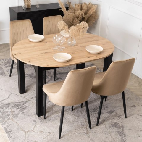 Krzesło BARI Beżowe Welurowe