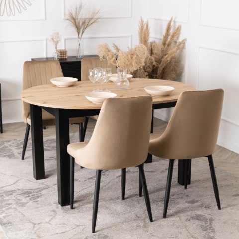 Krzesło BARI Beżowe Welurowe