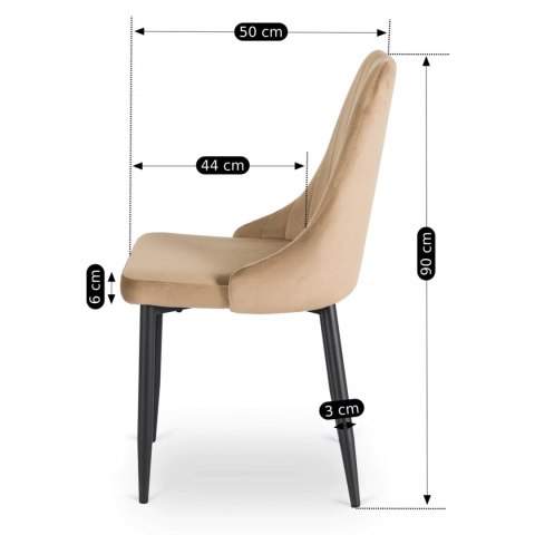 Krzesło BARI Beżowe Welurowe