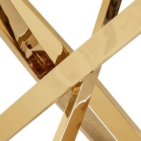 Stół BALI Szklany 100 cm Czarny Marmur/Złoty