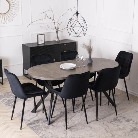 Stół DORIAN Rozkładany 80-160 cm Beton/Czarny