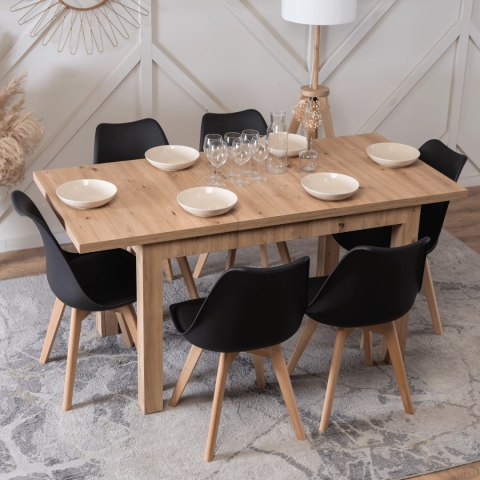 Stół SKUBI Rozkładany 120-160 cm Dąb Artisan