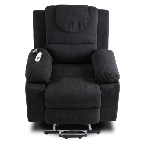 Fotel Masujący Elektrycznie Rozkładany FENIX z Funkcją Wstawania Czarny