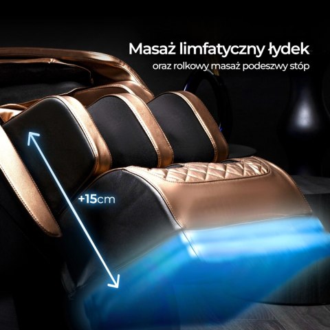 Fotel Masujący VX MAX Wypoczynkowy Brązowy Ekoskóra Nowoczesny Angielski