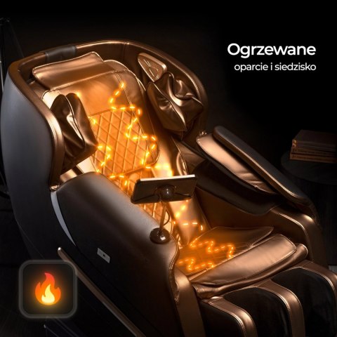 Fotel Masujący VX MAX Wypoczynkowy Brązowy Ekoskóra Nowoczesny Angielski