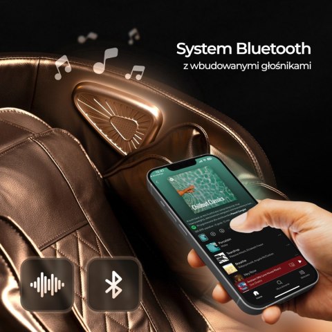 Fotel Masujący VX MAX Wypoczynkowy Brązowy Ekoskóra Nowoczesny Angielski