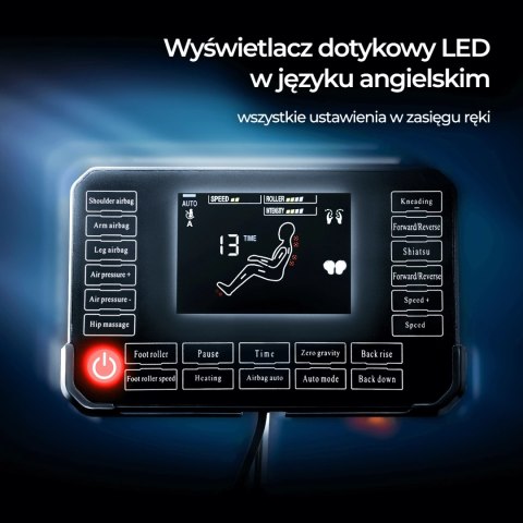 Fotel Masujący VX MAX Wypoczynkowy Brązowy Ekoskóra Nowoczesny Angielski