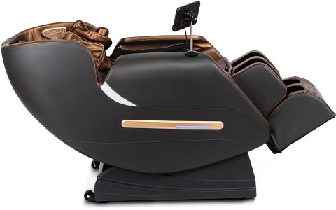 Fotel Masujący VX MAX Wypoczynkowy Brązowy Ekoskóra Nowoczesny Angielski