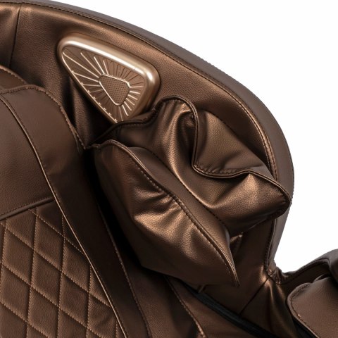 Fotel Masujący VX MAX Wypoczynkowy Brązowy Ekoskóra Nowoczesny Angielski