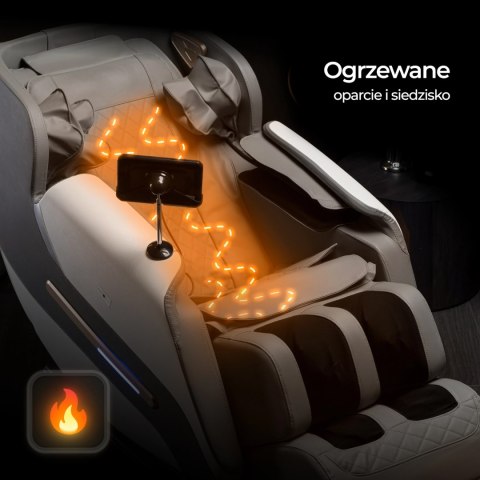 Fotel Masujący VX MAX Wypoczynkowy Szary Ekoskóra Nowoczesny Angielski