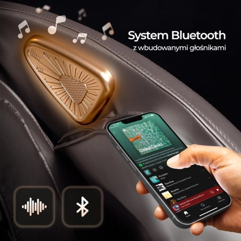 Fotel Masujący VX MAX Wypoczynkowy Szary Ekoskóra Nowoczesny Angielski